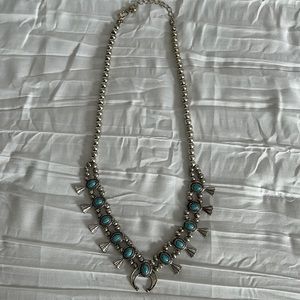 18” silver and turquoise necklace